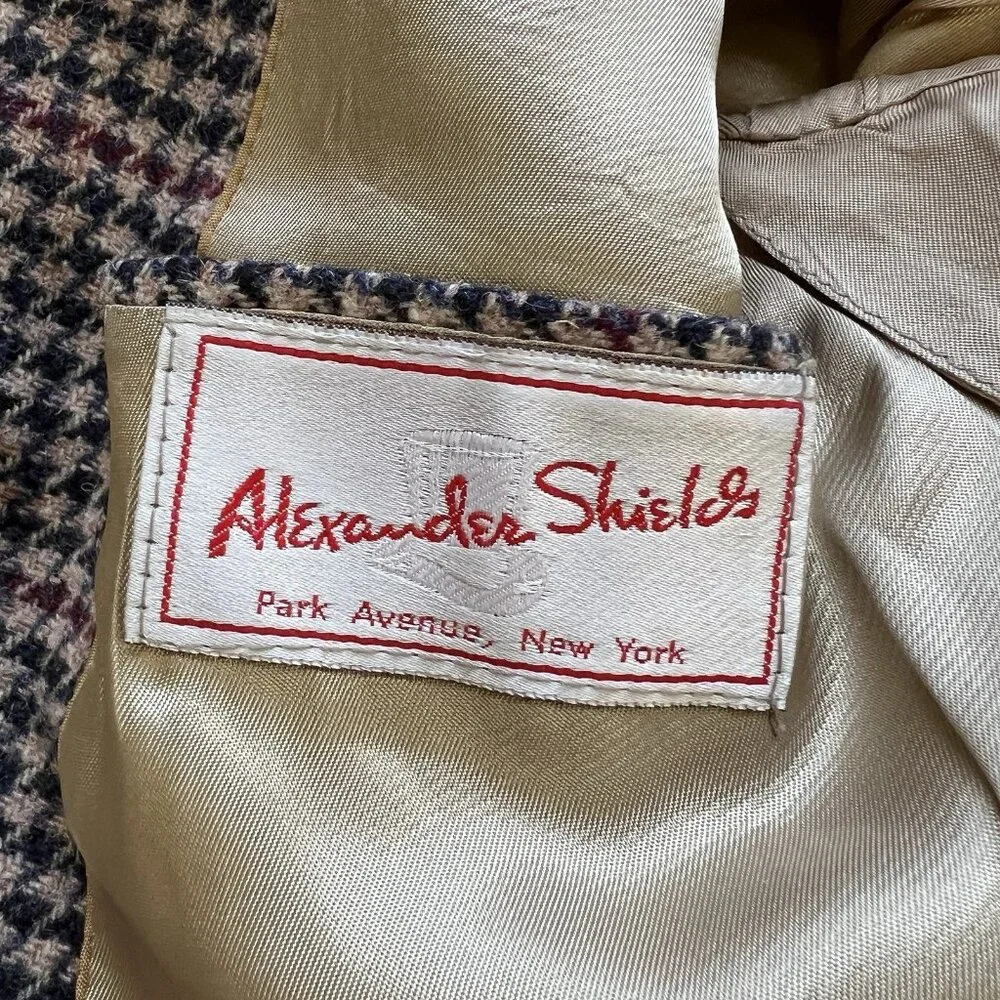 Alexander Shields Houndstooth Blazer 37R Career Dark Academia Wool‎ Preppy Bloke